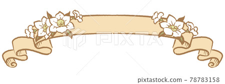 Decorative frame with antique flowers and ribbons Decorative frame with antique flowers and ribbons 78783158