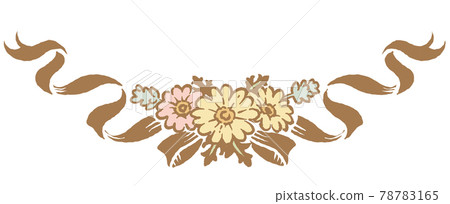 帶有古董花和絲帶的裝飾品 78783165