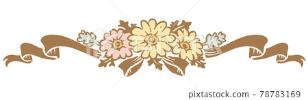 帶有古董花和絲帶的裝飾品 78783169