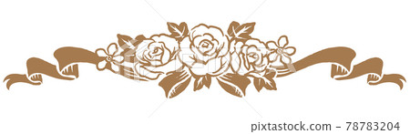 帶有古董花和絲帶的裝飾品 78783204