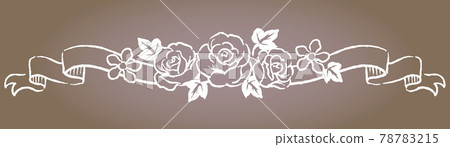 Decorative ornaments with antique flowers and ribbons 78783215
