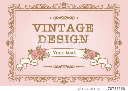 Flower And Ribbon Frame Antique flower and ribbon decorative frame,... - Stock Illustration ...