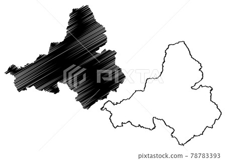 Trencin Region (Regions of Slovakia, Slovak Republic) map vector illustration, scribble sketch Trencin map 78783393