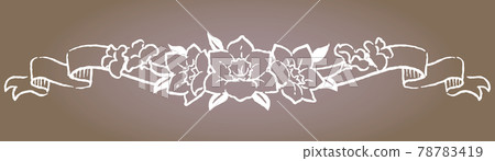 帶有古董花和絲帶的裝飾品 78783419
