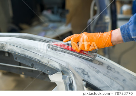 preparation for painting a car bumper 78783770