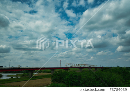 Mikuni Bridge connecting Ibaraki and Saitama prefectures Mikuni Bridge connecting Ibaraki and Saitama prefectures 78784089