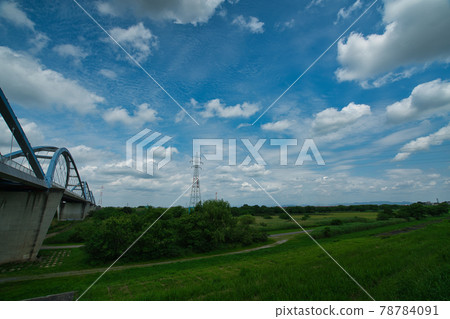 Blue sky and Shinmikuni Bridge Blue sky and Shinmikuni Bridge 78784091
