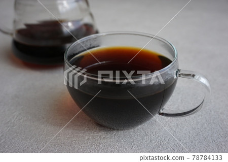 Coffee and server in a glass cup Coffee and server in a glass cup 78784133