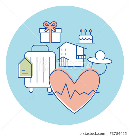 Icon 3-color welfare program Icon 3-color welfare program 78784435