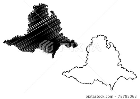 South Moravian Region (Bohemian lands, Czechia, Regions of the Czech Republic, Moravia) map vector illustration, scribble sketch South Moravian map 78785068