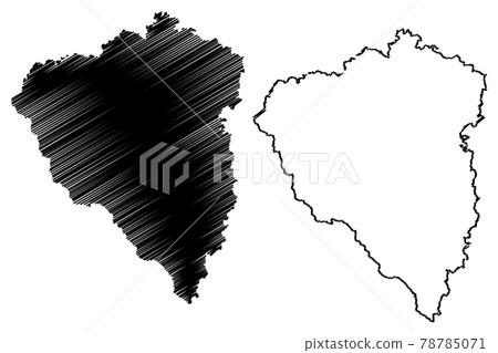Plzen Region (Bohemian lands, Czechia, Regions of the Czech Republic) map vector illustration, scribble sketch Plzen map 78785071