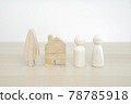 Family wooden peg doll on wood table. Family concept from peg doll. Selective focus. 78785918
