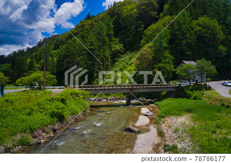 Beautiful flow of Himekawa surrounded by greenery Hakuba Village, Nagano Prefecture Beautiful flow of Himekawa surrounded by greenery Hakuba Village, Nagano Prefecture 78786177
