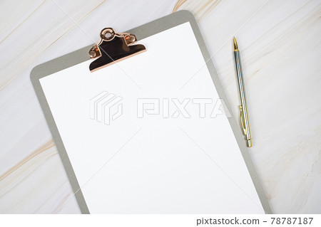 Clipboard mockup on marble table 78787187