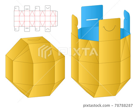 Box packaging die cut template design. 3d mock-up 78788287