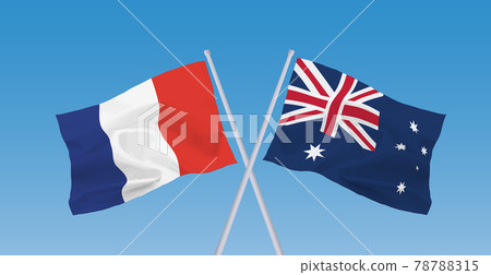 法國和澳大利亞國旗 78788315