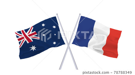 法國和澳大利亞國旗 78788349