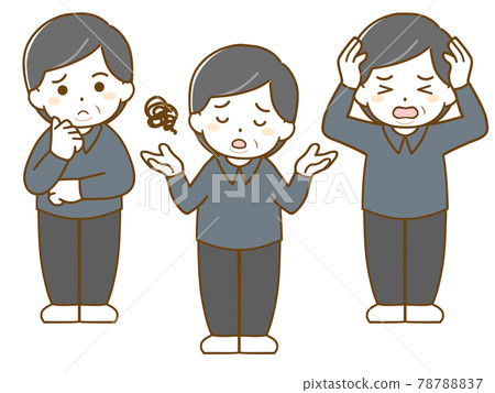 一個胖中年男人的麻煩表情 78788837