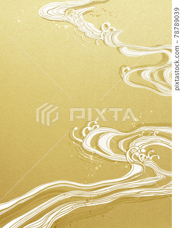 Japanese-style background that expresses waves-There are multiple variations 78789039