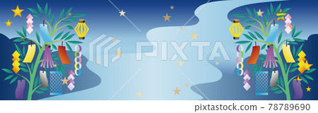 Banner Tanabata bamboo leaves decoration summer festival frame simple copy space illustration material Banner Tanabata bamboo leaves decoration summer festival frame simple copy space illustration material 78789690