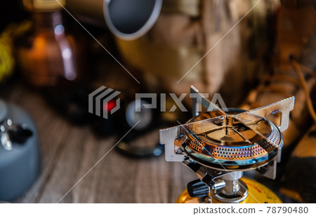 Outdoor mountaineering camping equipment close-up material 78790480