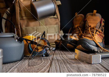 戶外登山野營裝備特寫材料 78790522