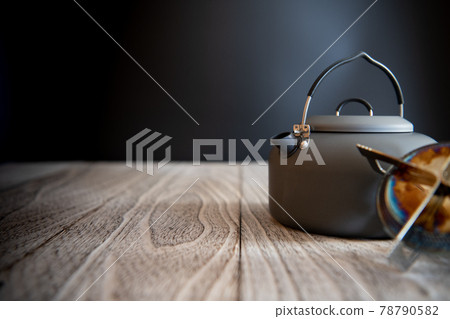 Outdoor kettle camping equipment close-up material 78790582