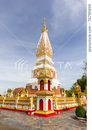 Beautiful white pagoda at Wat Phra That Phanom Temple, Nakhon Phanom 78790804