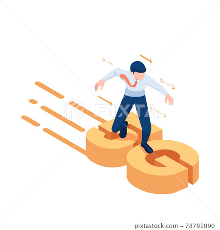 Isometric Businessman Surfing on 5g 78791090