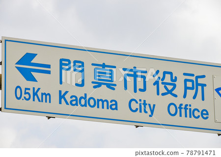 大阪門間市的路標 大阪門間市的路標 78791471