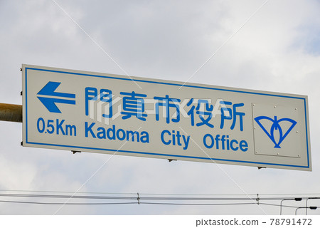大阪門間市的路標 大阪門間市的路標 78791472