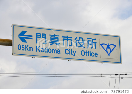 大阪門間市的路標 大阪門間市的路標 78791473