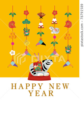 虎年賀年卡設計2022虎圖掛飾 78791589