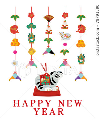 虎年賀年卡設計2022虎圖掛飾 78791590