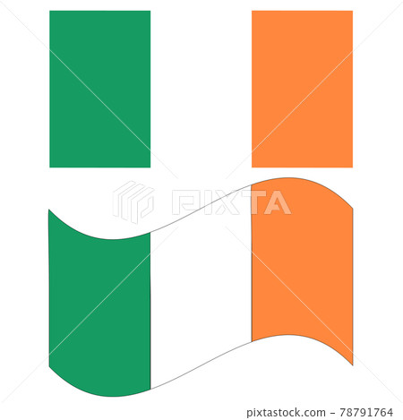 Flag of Ireland on white background. Republic of Ireland flag. flat style. Flag of Ireland on white background. Republic of Ireland flag. flat style. 78791764