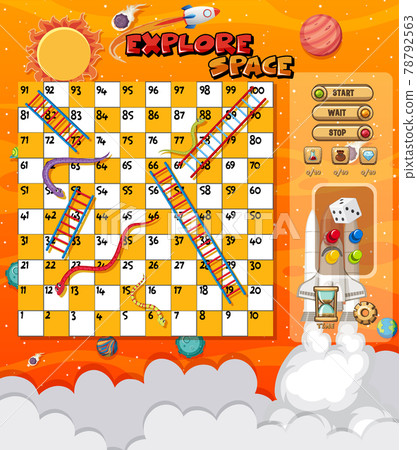 Snake Ladder game in explore space theme Snake Ladder game in explore space theme 78792563