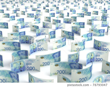 Scattered Israeli New Shekels Scattered Israeli New Shekels 78793047