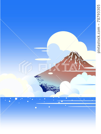 浮世繪富士山和夏季大海背景 浮世繪富士山和夏季大海背景 78793305