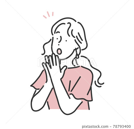 一個表情驚訝的女人的插圖素材 一個表情驚訝的女人的插圖素材 78793400