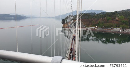 Chulryeong Bridge on the lake in the vicinity of Yesan City Holiday touristic scenery 78793511