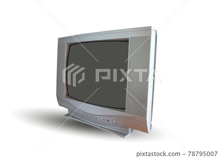 Old CRT tube TV set and old technology on white background 78795007