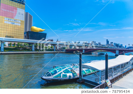 東京都市風景 Tokyo Cruise Asakusa Pier Area Scenery 78795434