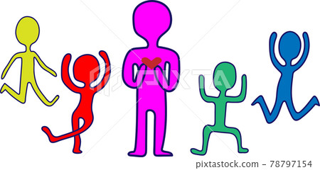 Illustration of a mother and many children Illustration of a mother and many children 78797154