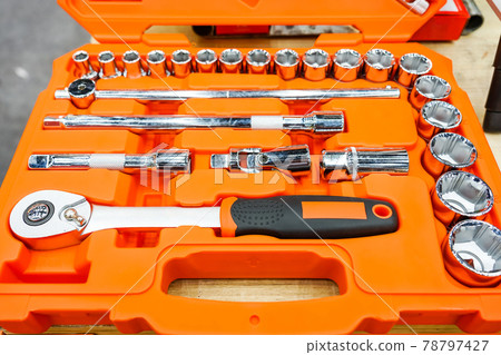 Tool box, tools kit detail close up Tool box, tools kit detail close up 78797427
