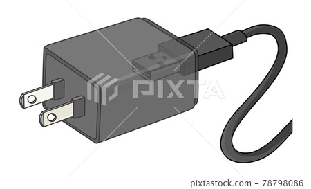 Black AC adapter and USB cable 78798086