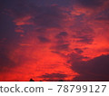Beautiful sunset clouds dyed red 78799127