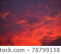 Beautiful sunset clouds dyed red 78799138
