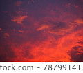 Beautiful sunset clouds dyed red 78799141