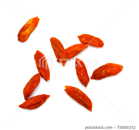 Dried Goji Berries isolated on white background. Dried Goji Berries isolated on white background. 78800252