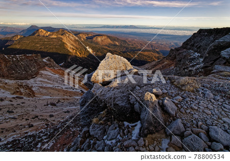 Northern Yatsugatake and Mt. Asama seen from the Yatsugatake mountain range and Iodake in the early morning Northern Yatsugatake and Mt. Asama seen from the Yatsugatake mountain range and Iodake in the early morning 78800534